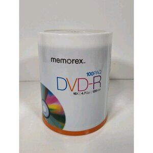 Memorex DVD+R 16X 4.7 GB 120 min - 100-Pack Spindle Factory Sealed Blank